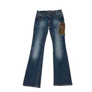 Miss Me Women’s Boot Cut Jeans Size 27 Blue Patch Pocket